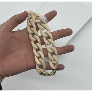 Chunky Lucite Chain Bag Strap Purse Charm in Creamy Tan Acrylic Plastic